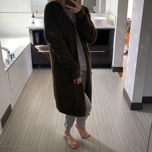 Green oversized knee length cardi